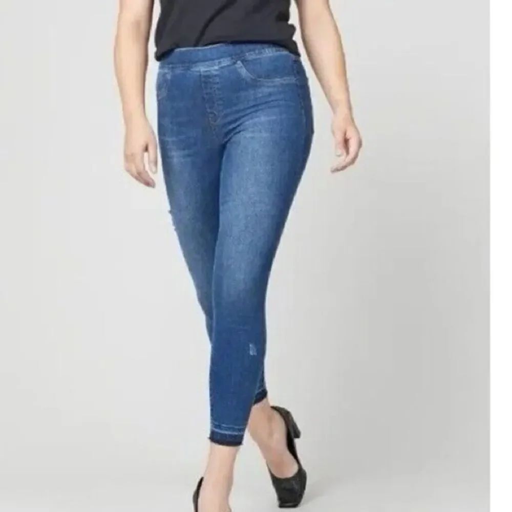 SPANX DISTRESSED SKINNY JEAN PULL ON SZ M